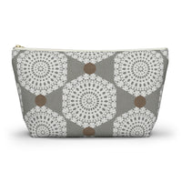 Lace Hexagon Accessory Pouch w T-bottom in Gray